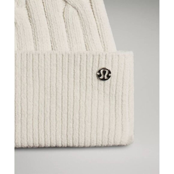 Cable-Knit Pom-Pom Beanie - Bone